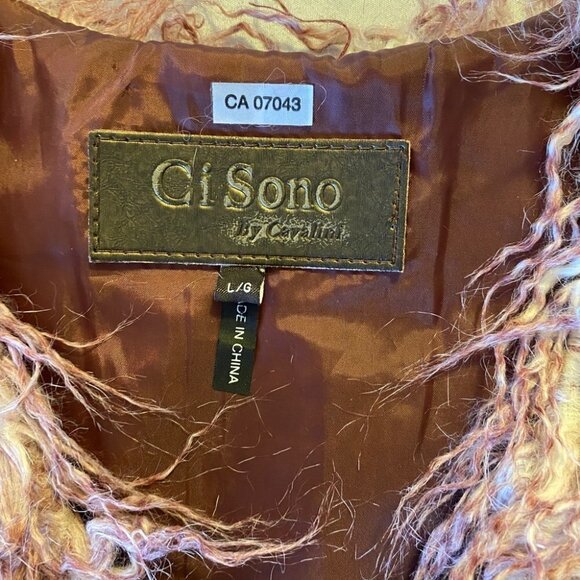 Ci Sono by Cavalini  Burgundy Ombre Faux-Fur Vest Ladies Lg - Picture 4 of 14